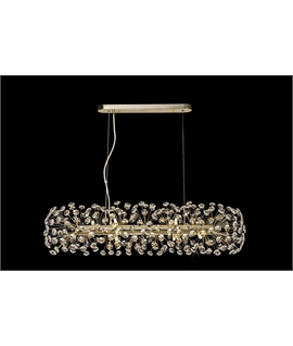 Boyd Oblong Linear Pendant 10 Light G9 French Gold-Crystal