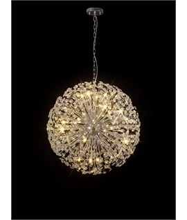 Boyd Pendant 80cm Sphere 24 Light G9 Polished Chrome - Crystal, Item Weight: 19.7kg