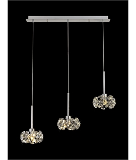 Boyd 3 Light G9 2m Linear Pendant With Polished Chrome And Crystal Shade