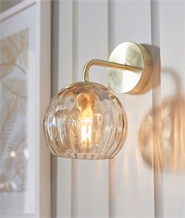 Brushed Gold and Champagne Lustre Glass Wall Light