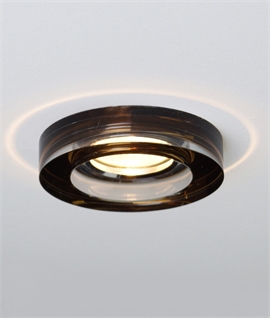 Round Glass Semi-Recessed Downlight in 5 Clear Colours
