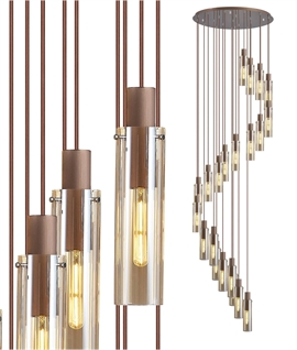 Bruni Cascade Extra-Large Light Pendant | Mocha - Amber Glass | Long Drop | 1 Metre Diameter