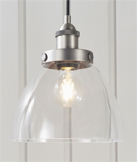 Modern Industrial Clear Glass Pendant - 2 Sizes