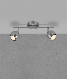 Brushed Steel Adjustable Ceiling Spotlight Bar - 2 or 4 Lamp