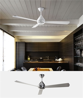 Sleek Modern Triple Blade Ceiling Fan - White or Nickel