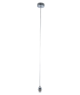 Chrome Pendant with Clear Flex for Bulb or Shade