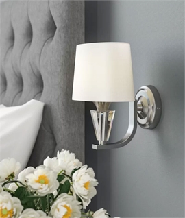 Modern Curved Arm Shallow Projection Chrome Wall Light