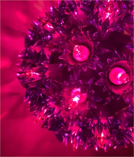 Purple Illuminated Christmas Ball - Multiple Flowers