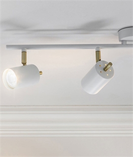 Modern LED 4 Light Spot Bar in White & Satin Gold Finish