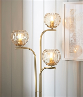 Triple Lustre Glass and Brushed Gold Floor Lamp