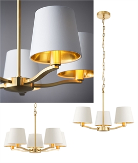 Vintage-Inspired Chandeliers with Faux Silk Shades in 3 and 5 Arm Options