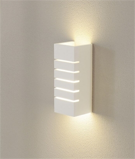 Up and Down Plaster Wall Light with Cut-Out Detail - Paintable