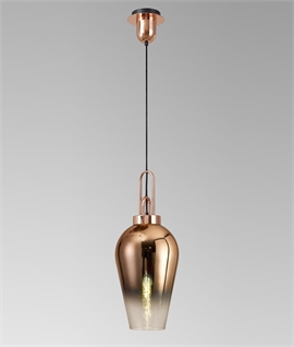 Pear Shape 23cm Copper Fade Glass Single Pendant