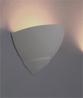 Paintable Curved V-Shape Wall Uplight in Ceramic 