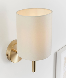 Uncomplicated Wall Light with Drum Shade - Brass or Chrome