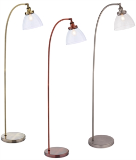Adjustable Clear Glass Shade Floor Lamp - 3 Finishes