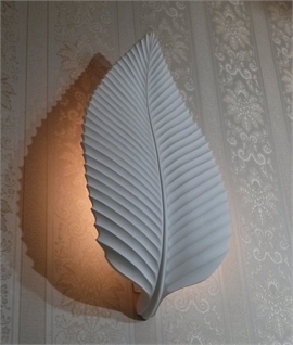 Leaf Design Back Lit Plaster Wall Light - Provides Diffused Light 