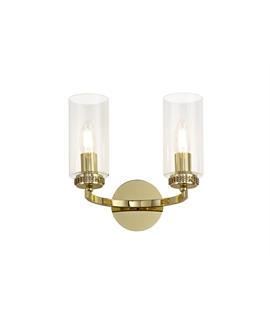 Dryver Wall Lamp Switched, 2 x E14, Polished Gold