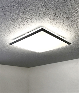 Large Low Profile Square Energy-Saving Acrylic & Steel Ceiling Light