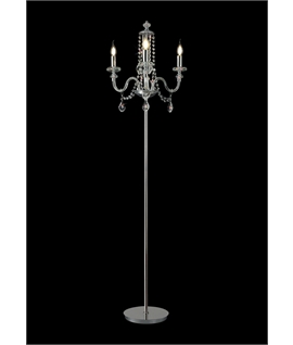 Gartner Floor Lamp, 3 Light E14, Polished Chrome-Clear Glass-Crystal, (ITEM REQUIRES CONSTRUCTION-CONNECTION)