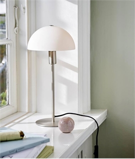 Scandi Style Bedside Table Light - Opal Shade H:145mm