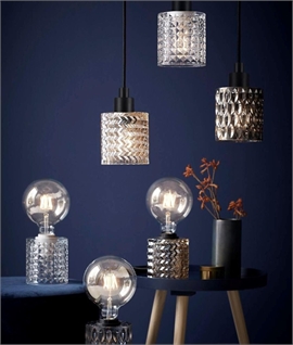 Crystal-Style Etched Glass Pendants in 3 Styles & Colours