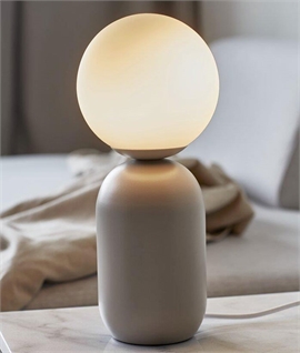 Table Light - Metal Base & Opal Globe Glass Height 345mm