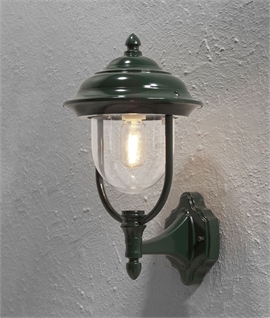 Modern Exterior Upright Wall Lantern with Clear Globe 