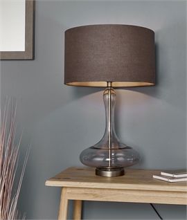 Modern Classic Grey Tinted Glass Table Lamp