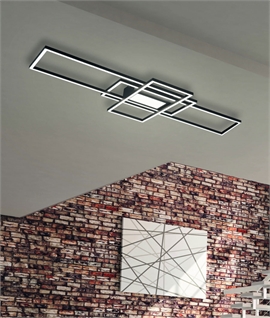 Black Geometric Flush Mounted LED Ceiling Light