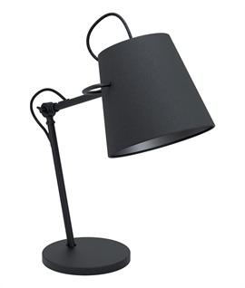 Large Black and Gold Shade Adjustable Table Lamp - 64cm