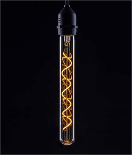 E27 4w LED 225mm Long Tubular Spiral Filament Bulb
