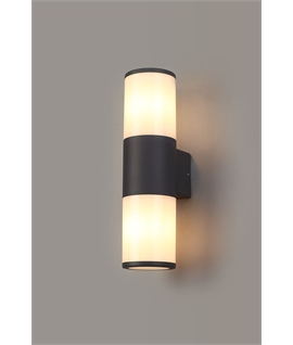 Magnussen Wall Lamp 2 x E27, IP54, Anthracite-Opal, 2yrs Warranty