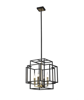 Makintosh Pendant, 4 x E14, Black - Gold