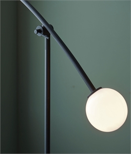Balance Black Floor Lamp with White Globe Shades
