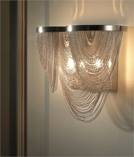 Chain and Scoop Wall Light - Nickel