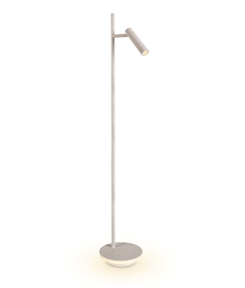 White 3W Reading light + 8W Base LED Decorative floor lamp with On/Off switch and Eu plug.