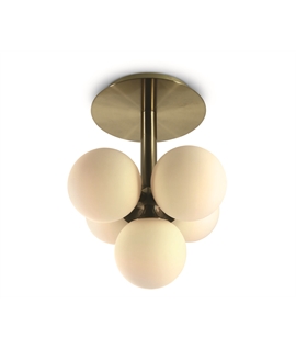 Brushed Brass 5x9W G9 Decorative ceiling light.