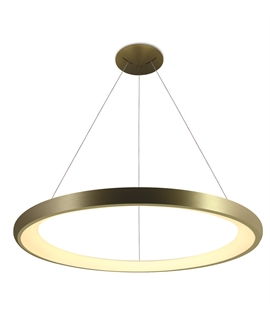 Brushed Brass 50W LED Pendant, IP20 suitable for residential and commercial application.