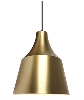 Brushed Brass 20W E27 pendant with shade.