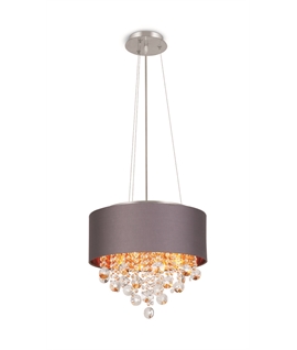 Grey Classic suspended Decorative 4xE14 lamps fitting.