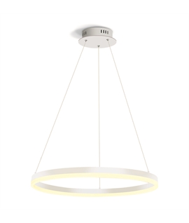 White 40W LED Pendant, IP20 suitable for residential and commercial application.