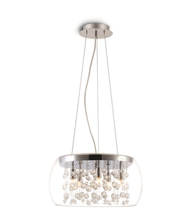 Chrome Classic suspended Decorative 5xG9 lamps fitting.
