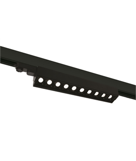 Black 10X5W COB linear track light spot +-45� adjustable, ideal for
shops and showrooms.