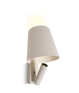 White 3W COB LED bedside adjustable fitting with aluminium shade ideal for room hotel installation, IP20.