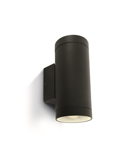 Black 2xPAR30, E27 Wall outdoor cylinder, IP65.
