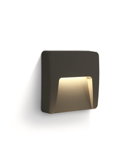 Anthracite 3W AC LED wall light, IP65, ideal for both indoor and outdoor
installation.