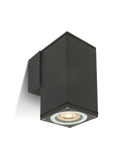 Anthracite 10W mains GU10 wall cube light IP54.