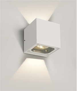 White 2x6W Outdoor Wall Cylinder, IP65.