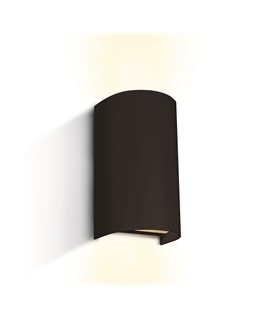Black 2x6W mains GU10 wall mounted decorative light.